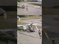 Helicopter spins out of control and crashes into parked plane