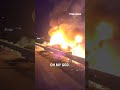 Good Samaritans save man trapped in burning car moments before it was completely engulfed in flames